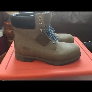 Custom Timberland boots ( Grey/ blue )